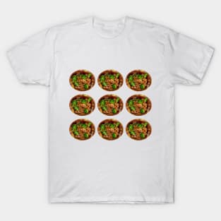 Beef and Broccoli Pattern Design T-Shirt